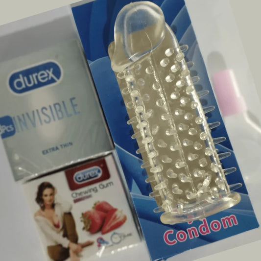 New Shape Washable Reusable Silicon Crystal Spike The Best Crystal Condom Variety in Pakistan